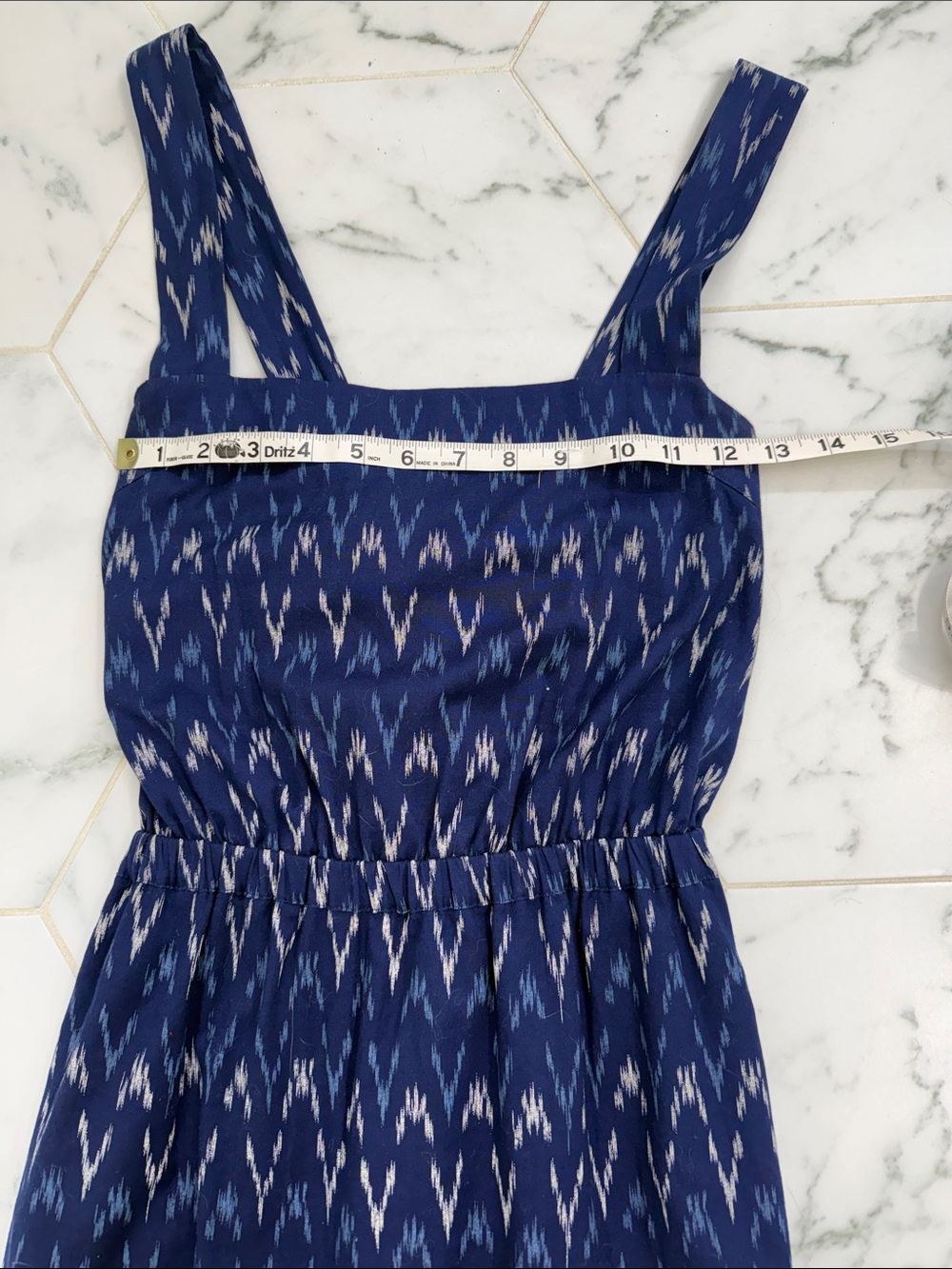 J. Crew Navy and White Ikat Button-Up Dress - Picture 5 of 5